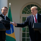 U.S. President Donald Trump and Brazilian President Jair Bolsonaro attend a joint news conference in the Rose Garden at the White House March 19, 2019 in Washington, DC. President Trump is hosting President Bolsonaro for a visit and bilateral talks at the White House today.